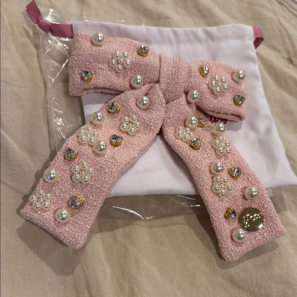 Living Fully - Pink Embellished Hair Bow